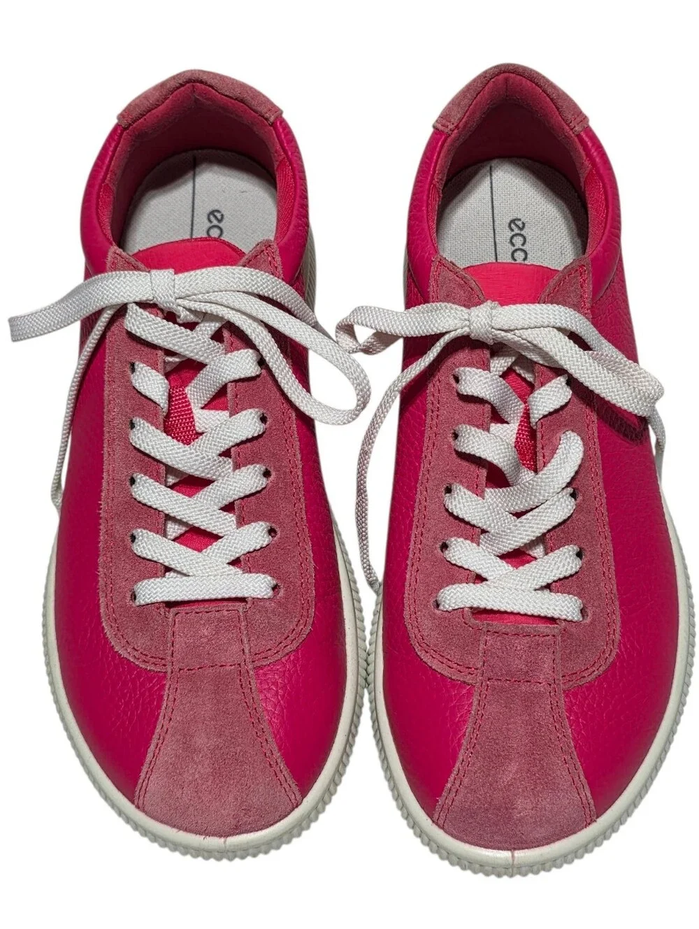 ECCO SOFT ZERO LEATHER SNEAKERS PINK SZ 37 (US 6.5)